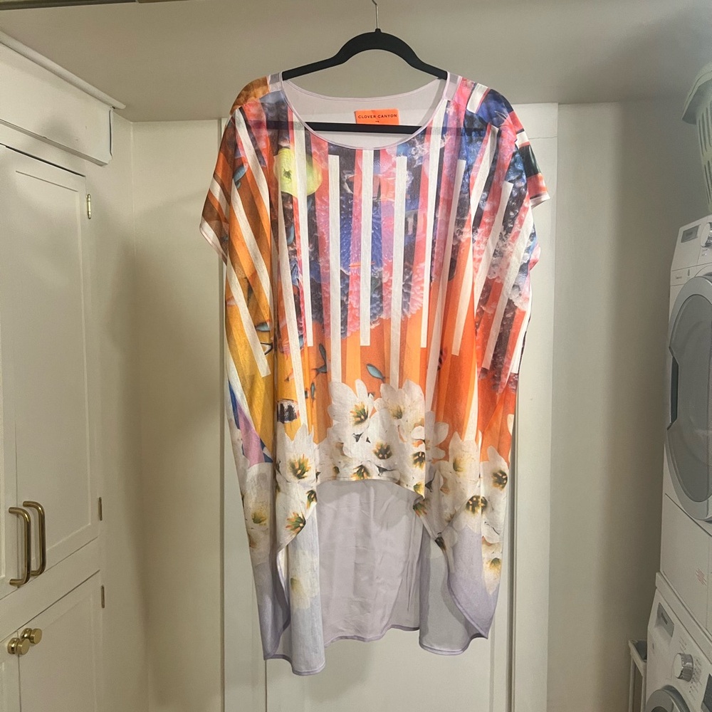 Clover Canyon Multicolor Floral Striped Top